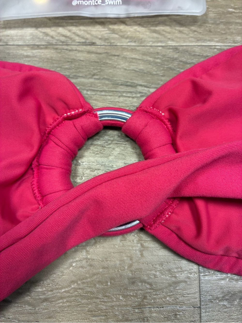 Montce Tori Ties Raspberry Bandeau Bikini Top - Picture 10 of 12